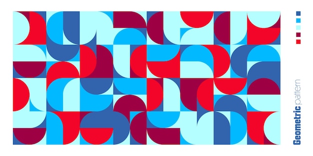 Geometric trendy pattern bauhaus style modern colorful background with simple elements retro texture