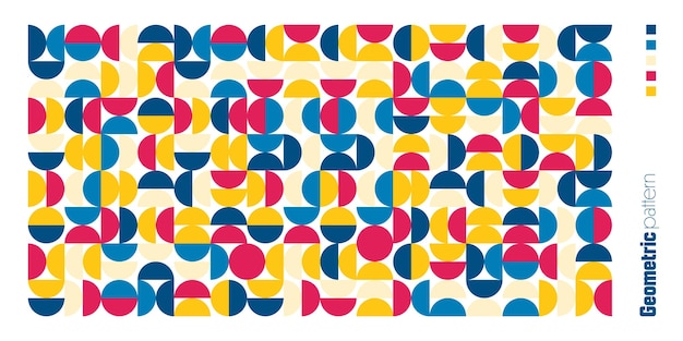 Geometric trendy pattern modern colorful background with simple elements retro texture with basic