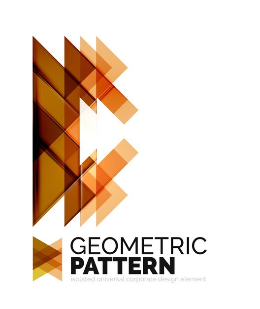 Geometric triangle mosaic pattern element isolated on white