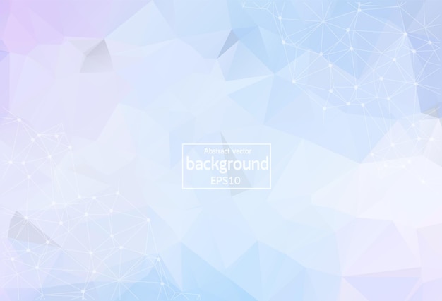 geometric white blue polygonal background molecule and communication connected lines with dots minimalism chaotic illustration background concept of the science chemistry medicine technology