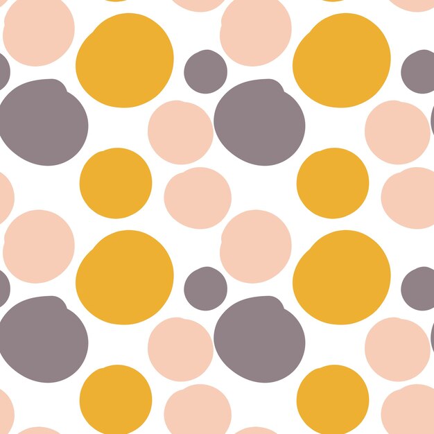 Geometrical background with uneven circles. Abstract round seamless pattern.