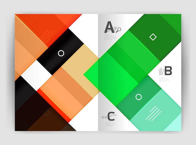 Geometrical brochure a4 business template flyer abstract background with infographics abc options Modern print template