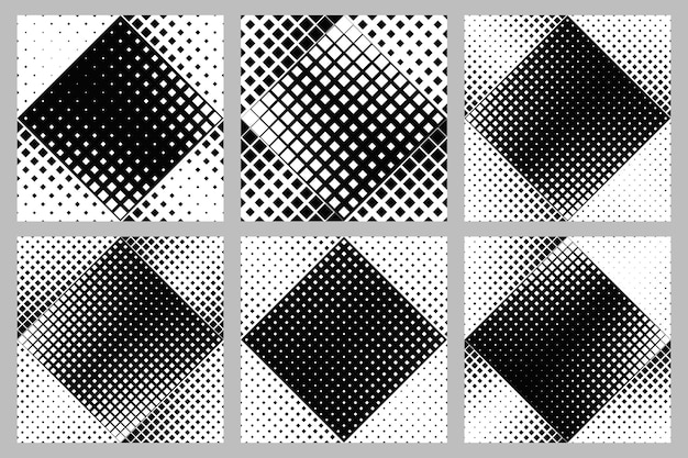 Geometrical diagonal square pattern background design set