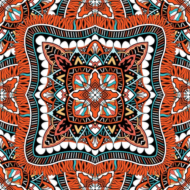 Geometrical ornaments repeat pattern design textile print Hand drawn vector art