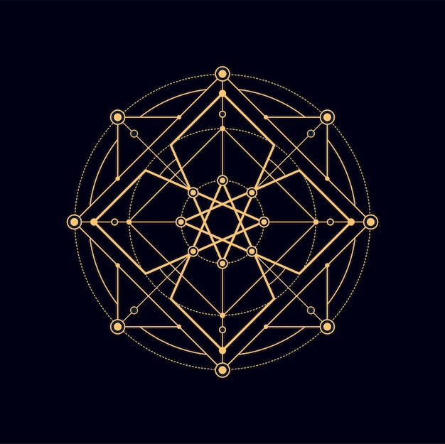 Geometrik boho büyüsü kutsal şekil ezoterik sembol