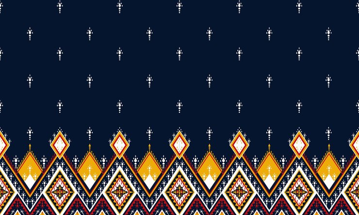Geometrik etnik oryantal ikat deseni.