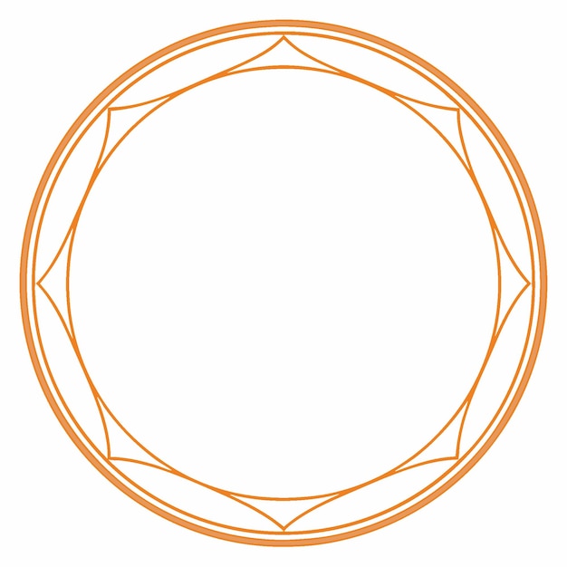 Geometrik ve Simetrik Desen Tasarımlı Dekoratif Dairesel Çerçeve sınırları