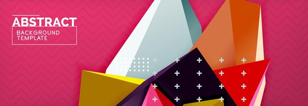 Geometrisk bakgrund med 3D-triangelformer. Origami-mönster med triangelformer för dekorativ design. Affischerdesign. Linjedesign. Modern presentationsmall