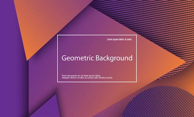 Geometrisk bakgrund. Minimalistisk abstrakt omslagsdesign. Kreativ färgglad tapet. Trendig lutning affisch. Vektorillustration.