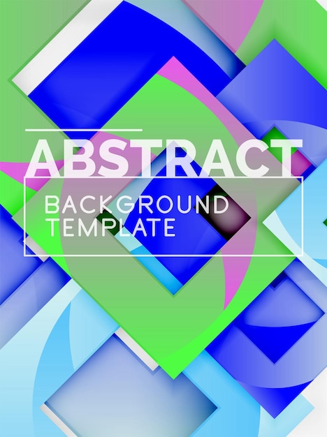 Geometrisk minimal abstrakt baggrund med flerfarvede firkanter komposition