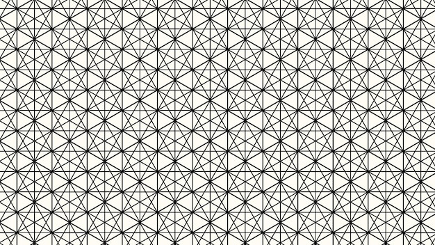 Geometrisk mönstervektor-bakgrund med sammanflätade svarta linjer och stjärnformer