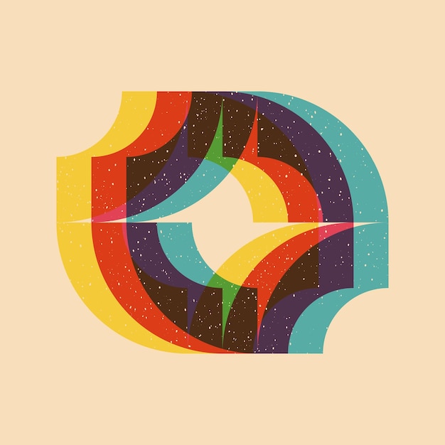 Geometrisk objekt med riso print effekt Vektorgrafisk element