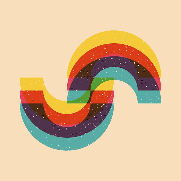 Geometrisk objekt med riso print effekt Vektorgrafisk element