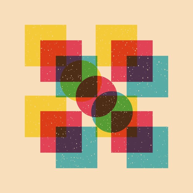 Geometrisk objekt med riso print effekt Vektorgrafisk element