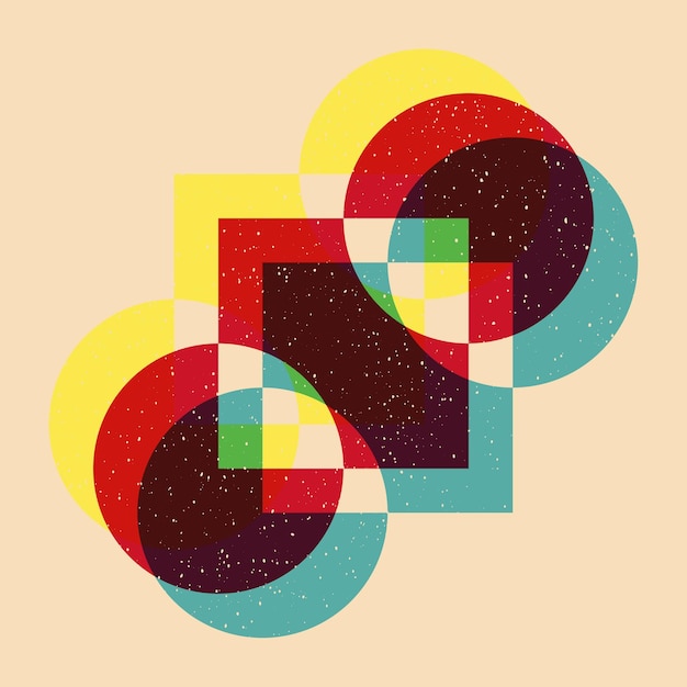 Geometrisk objekt med riso print effekt Vektorgrafisk element