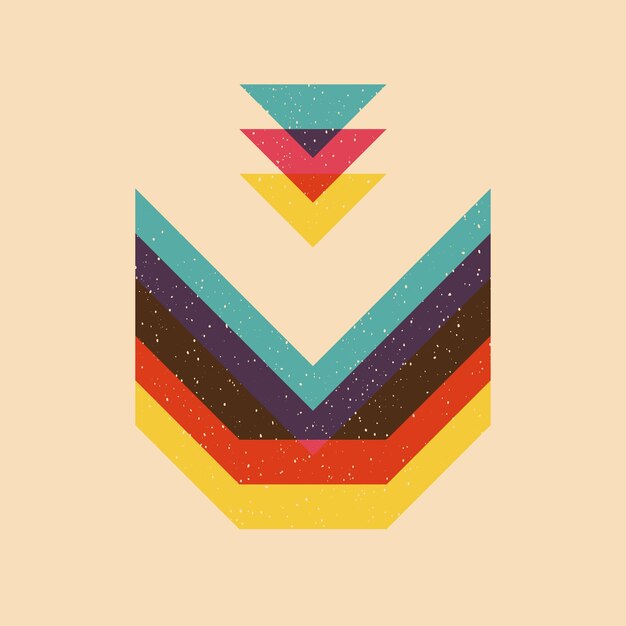 Geometrisk objekt med riso print effekt Vektorgrafisk element