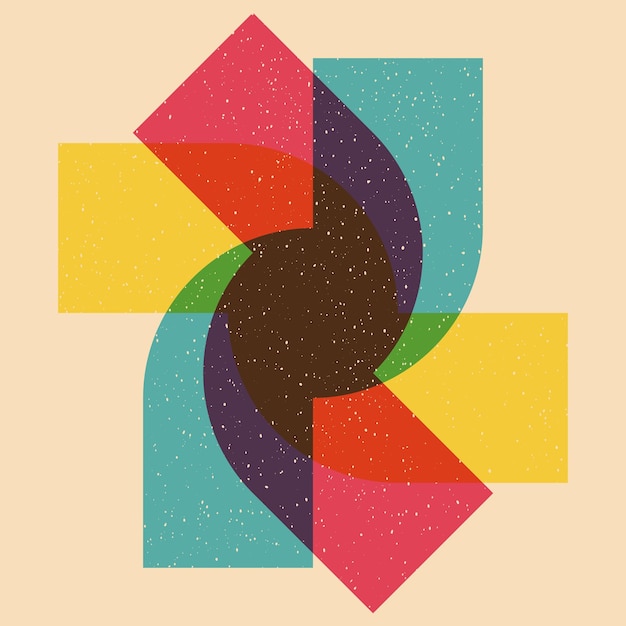 Geometrisk objekt med riso print effekt Vektorgrafisk element