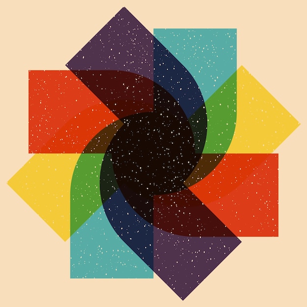Geometrisk objekt med riso print effekt Vektorgrafisk element