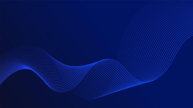 Geometriska böjda linjer i blå gradienttoner som formar dynamiska futuristiska abstrakta flödesmönster