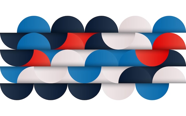 Geometriskt abstrakt mönster från mitten av århundradet med enkla former och vacker färgpalett Enkel geometrisk mönsterkomposition Vektorillustration
