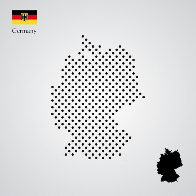 Germany map silhouette halftone style