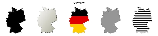 Germany outline map set