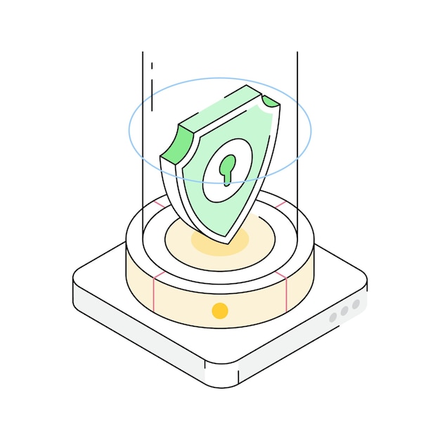 get a glimpse of this cybersecurity hologram isometric icon