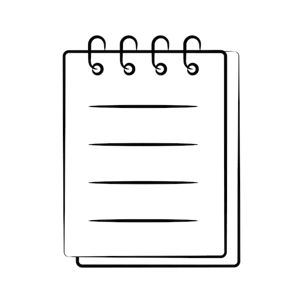 Get a sight of this handy drawing style icon of school notepad