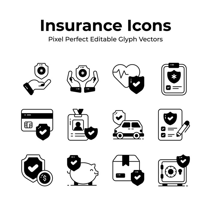 Vektör get your hands on this carefully designed insurance icons set ready to use in your next project