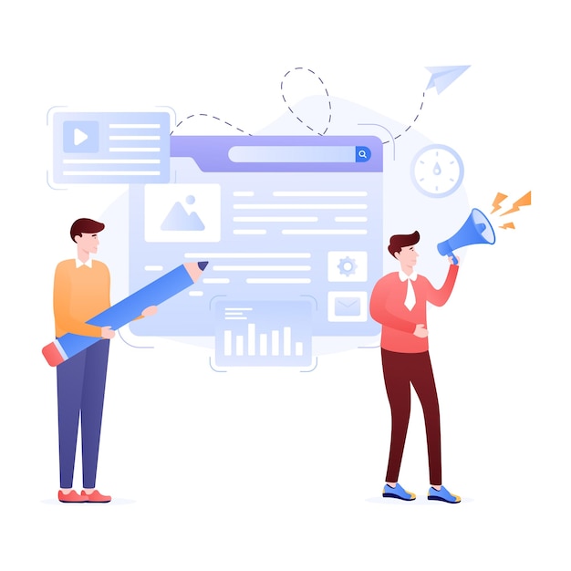 Get your hands on this content writing flat illustration