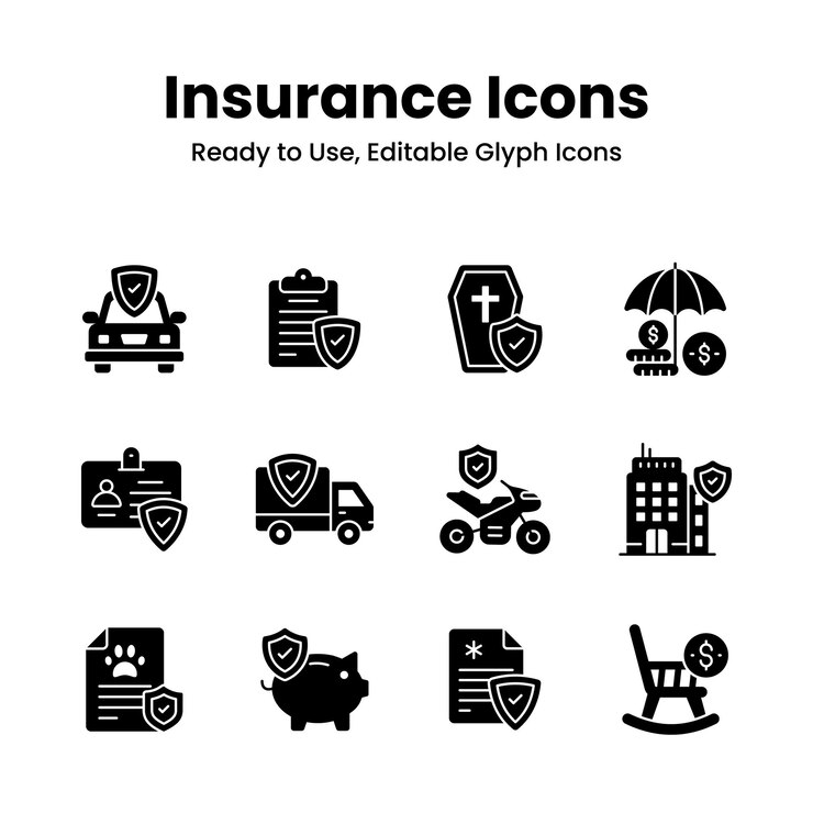 Vektör get your hold on this eye catching insurance icons set modern design style easy to use and download