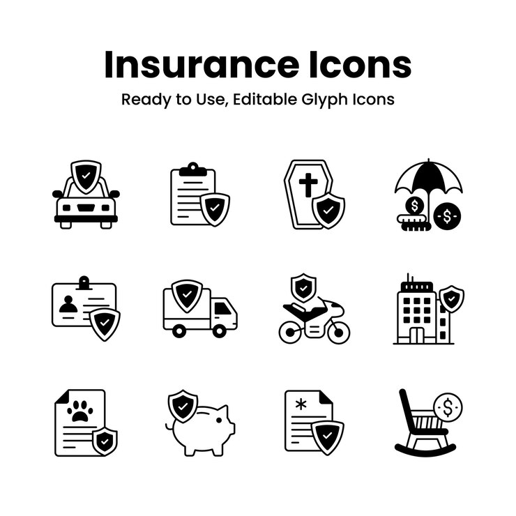 Vektör get your hold on this eye catching insurance icons set modern design style easy to use and download