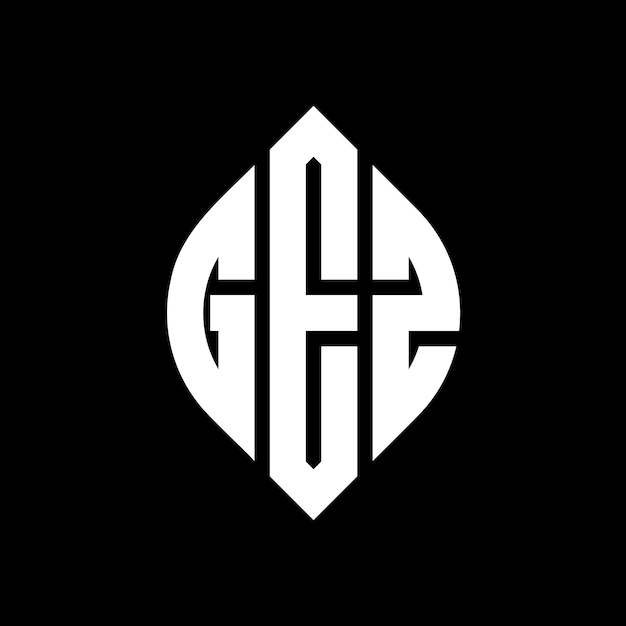 GEZ circle letter logo design with circle and ellipse shape GEZ ellipse letters with typographic style The three initials form a circle logo GEZ Circle Emblem Abstract Monogram Letter Mark Vector