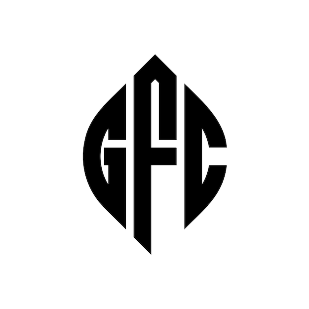 GFC circle letter logo design with circle and ellipse shape GFC ellipse letters with typographic style The three initials form a circle logo GFC Circle Emblem Abstract Monogram Letter Mark Vector