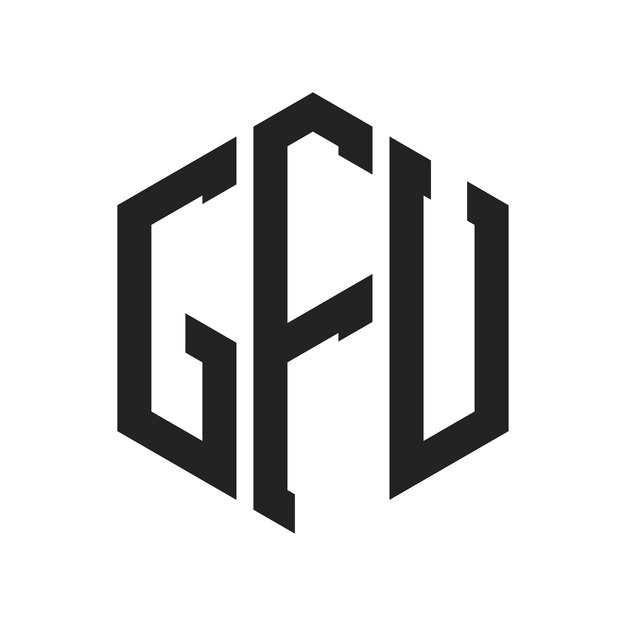 GFU Logo Design Initial Letter GFU Monogram Logo using Hexagon shape
