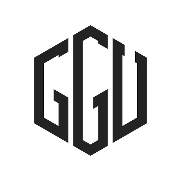 GGU Logo Design Initial Letter GGU Monogram Logo using Hexagon shape