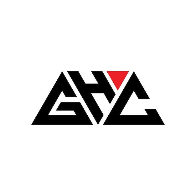 GHC triangle letter logo design with triangle shape GHC triangle logo design monogram GHC triangle vector logo template with red color GHC triangular logo Simple Elegant and Luxurious Logo GHC