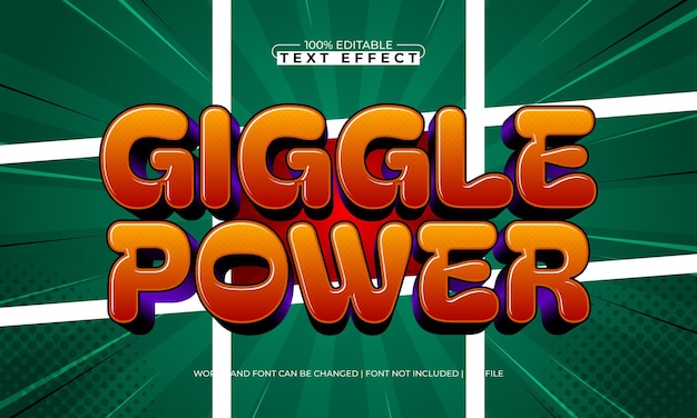 giggle power editable text effect with a comic and cartoon text style