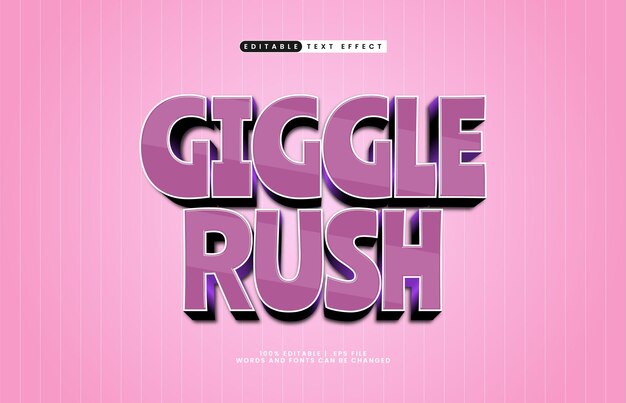 giggle rush editable text effect with a play and game text effect