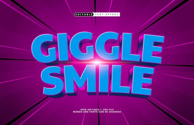 giggle smile editable text effect with a kids and happy text style