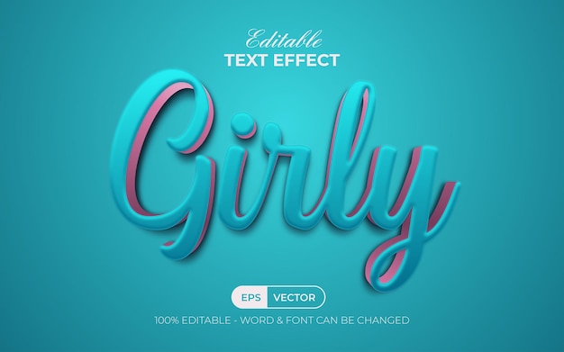 Girly text effect style Editable text effect