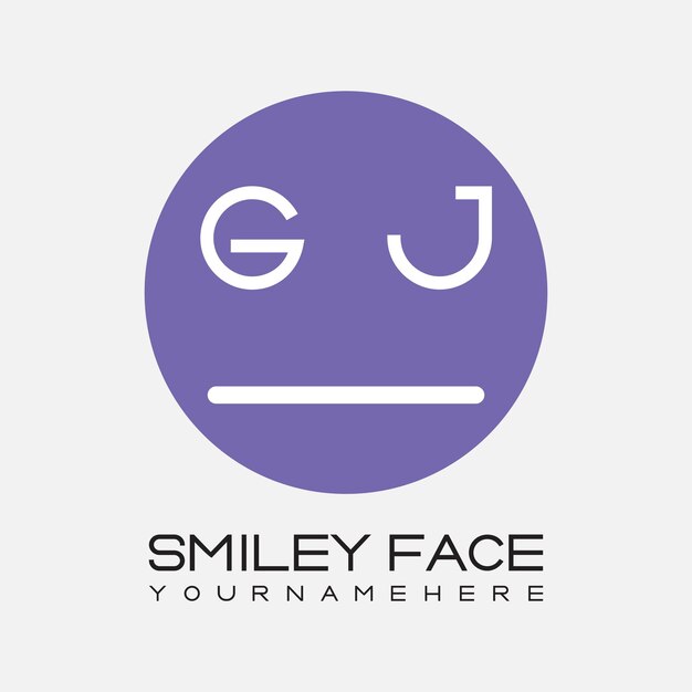 GJ initial monogram for Smiley face logo with circle style design