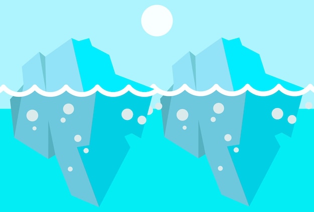 Glacier Concept Illustration Stylish and Beautiful
