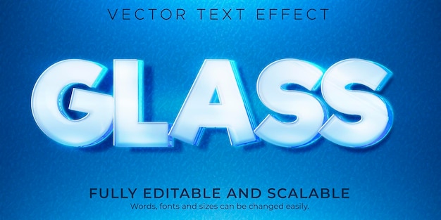 Glass and plastic text effect, editable transparent, isolated text style