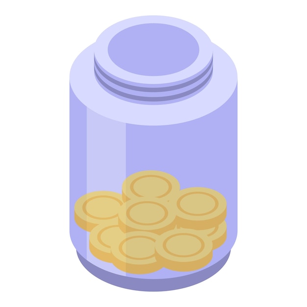 Glass jar being filled with gold coins for savings