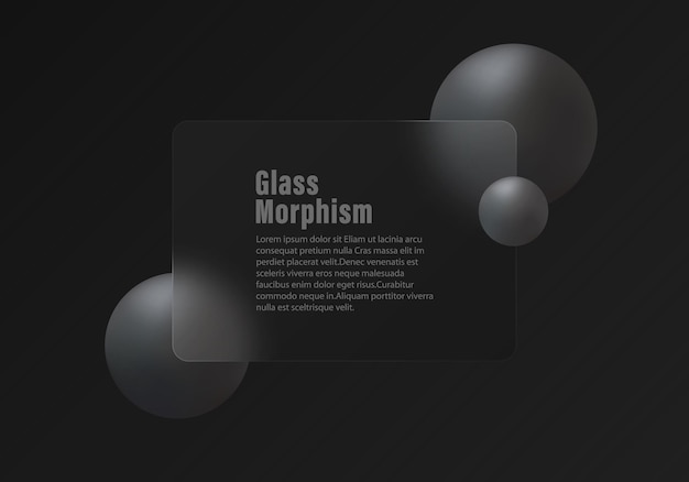 glass morphism vector illustration with a dark gradient background separated by translucent glass