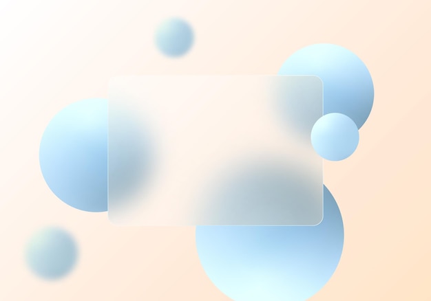 glass morphism website landing page template frosted glass partition with floating spheres