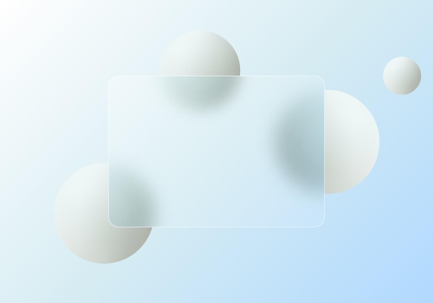 glass morphism website landing page template frosted glass partition with floating spheres