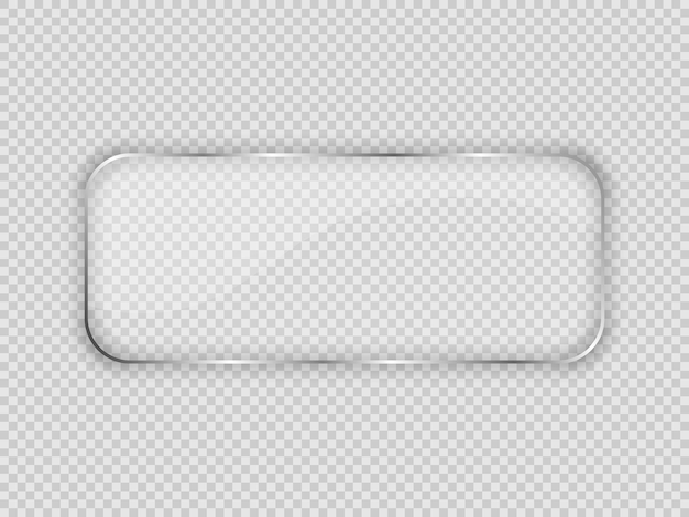 Glass plate in rounded rectangular frame