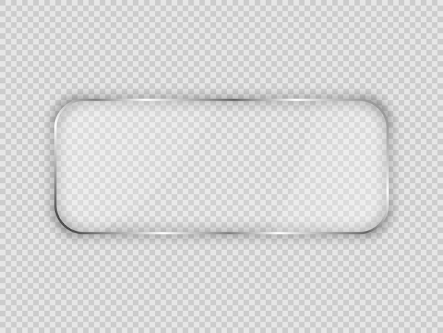 Glass plate in rounded rectangular frame